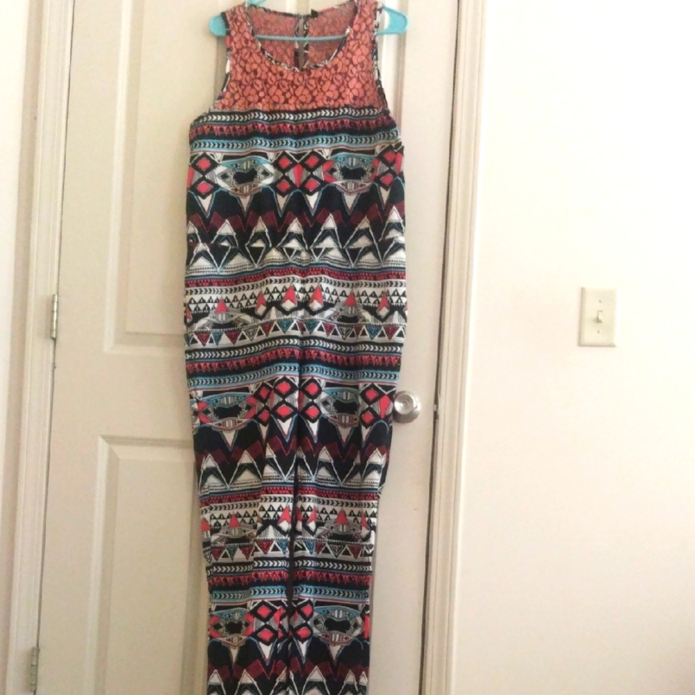 Colorful Geometric Print Jumpsuit